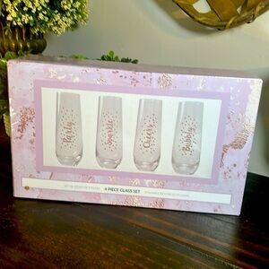 Celebration Stemless Glass Set (4) - NIB